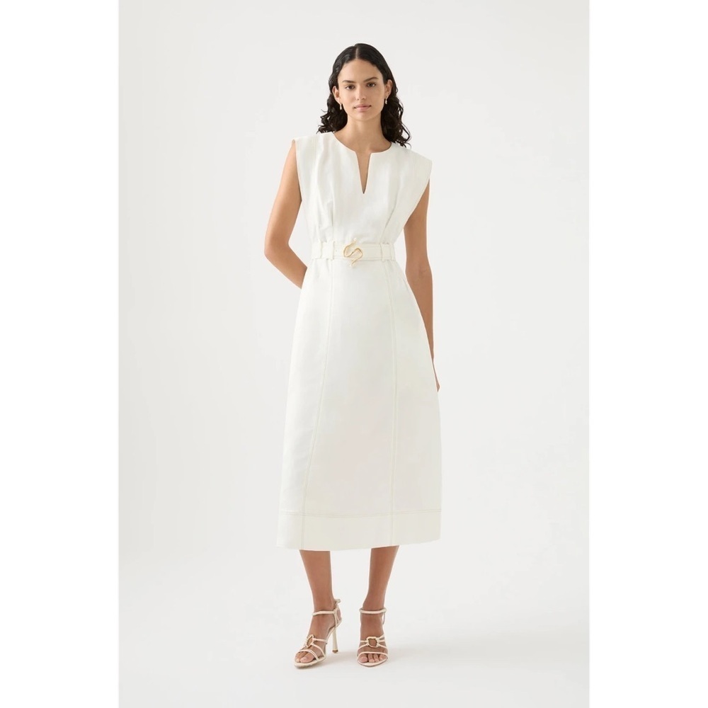 Aje Beacon Structured Midi Dress